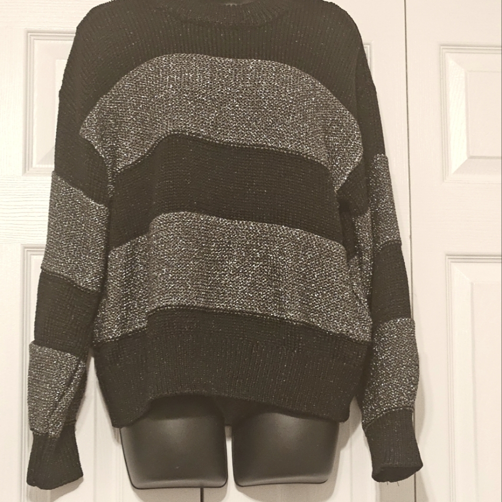 Glittery-striped Sweater